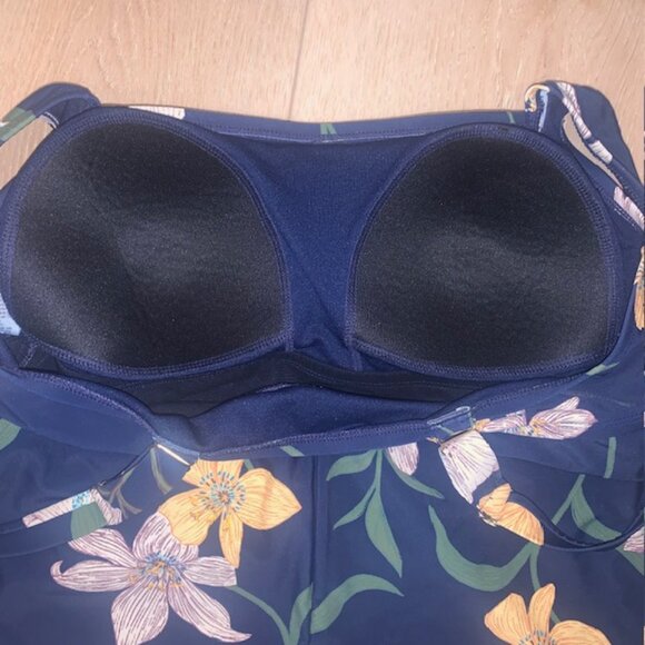 Shade & Shore Navy Floral One-Piece tummy control Swimsuit – Size 16 (Plus Size) - Picture 11 of 11